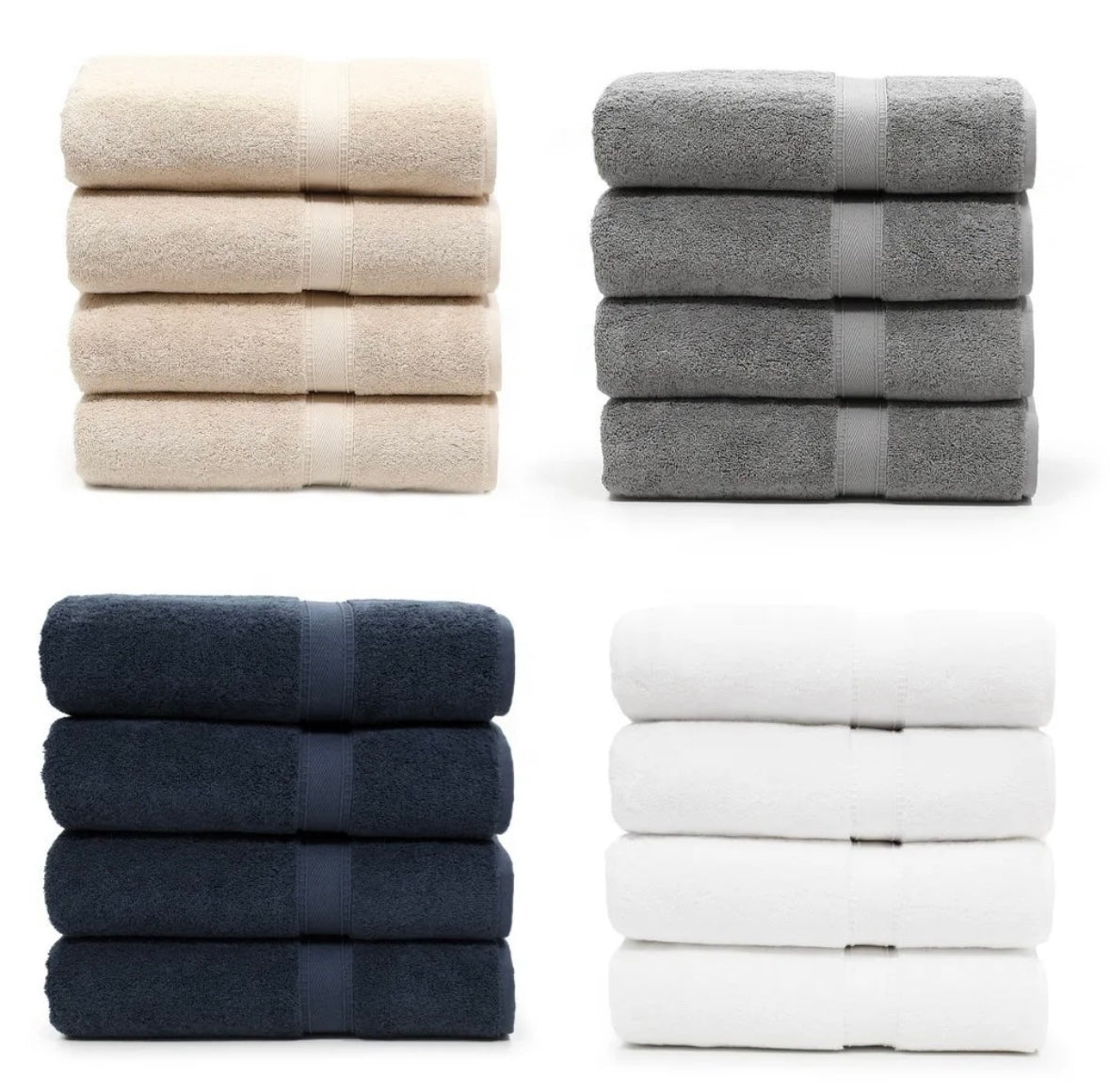 100% Cotton Bath Towels 4 Pack